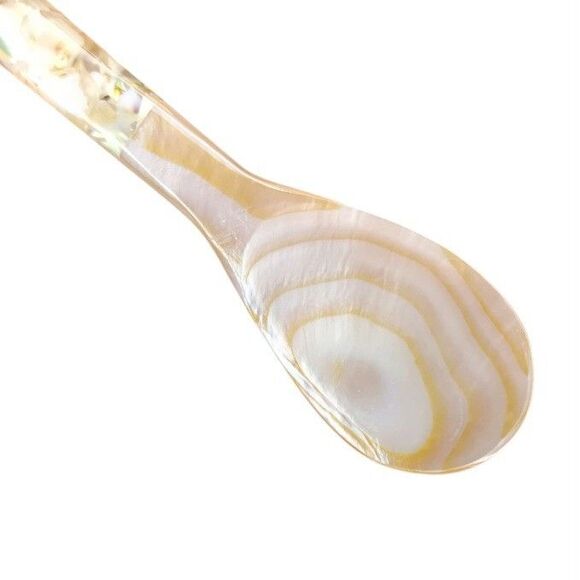 Mother of Pearl Caviar Spoons Abalone and Seashell Handle Set of Five Appetizer - Picture 5 of 9